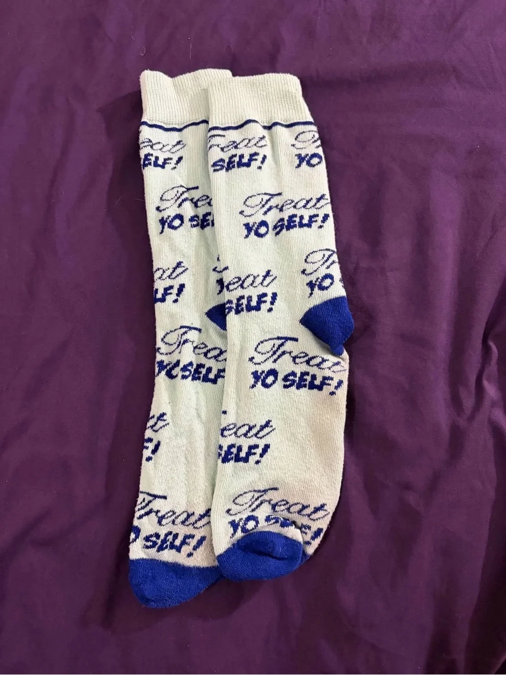 Parks and Recreation Treat Yo Self Crew Socks Parks and Rec Novelty